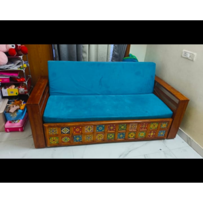 Solid wood sofa cum bed