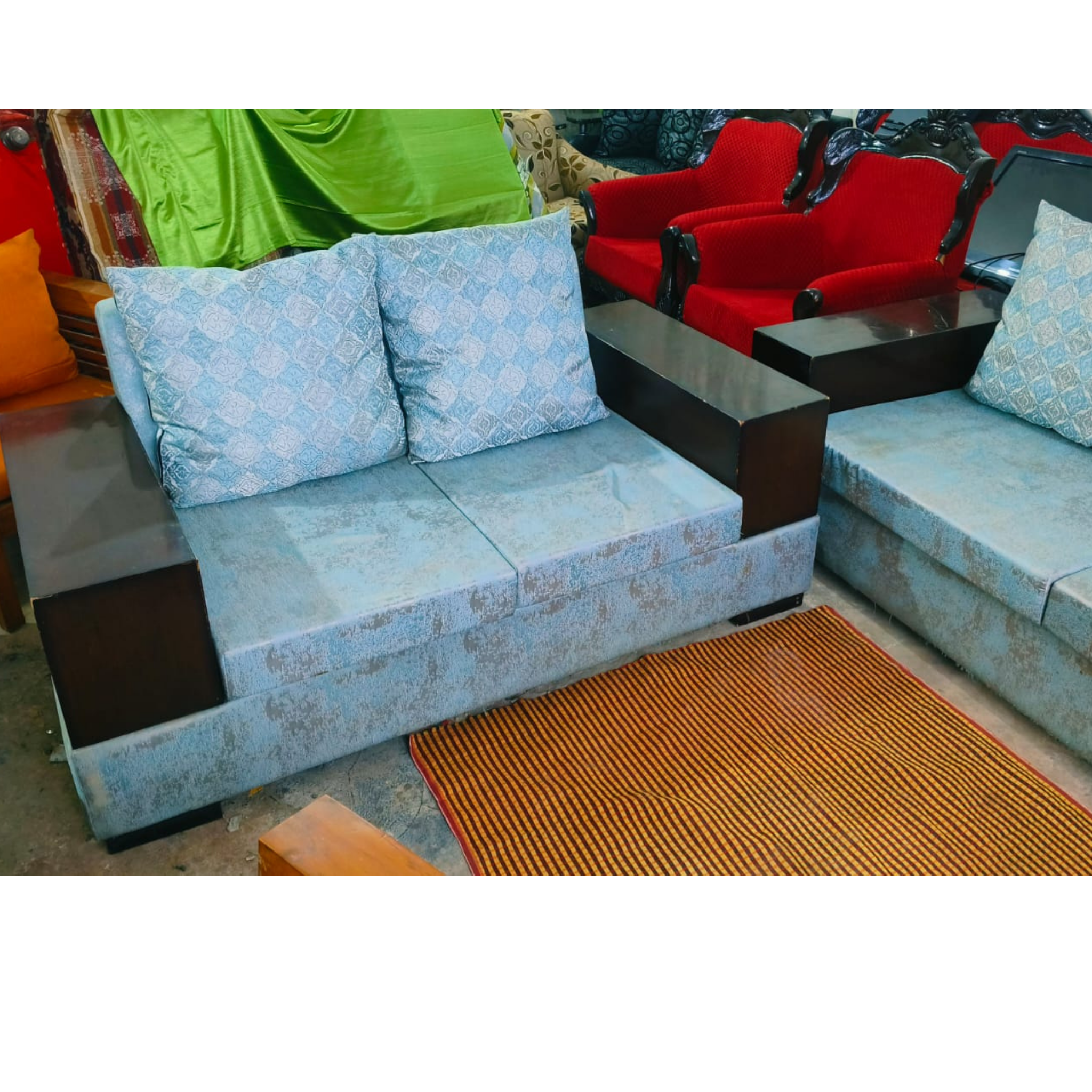 Solid teak wood sofa set - Image 3