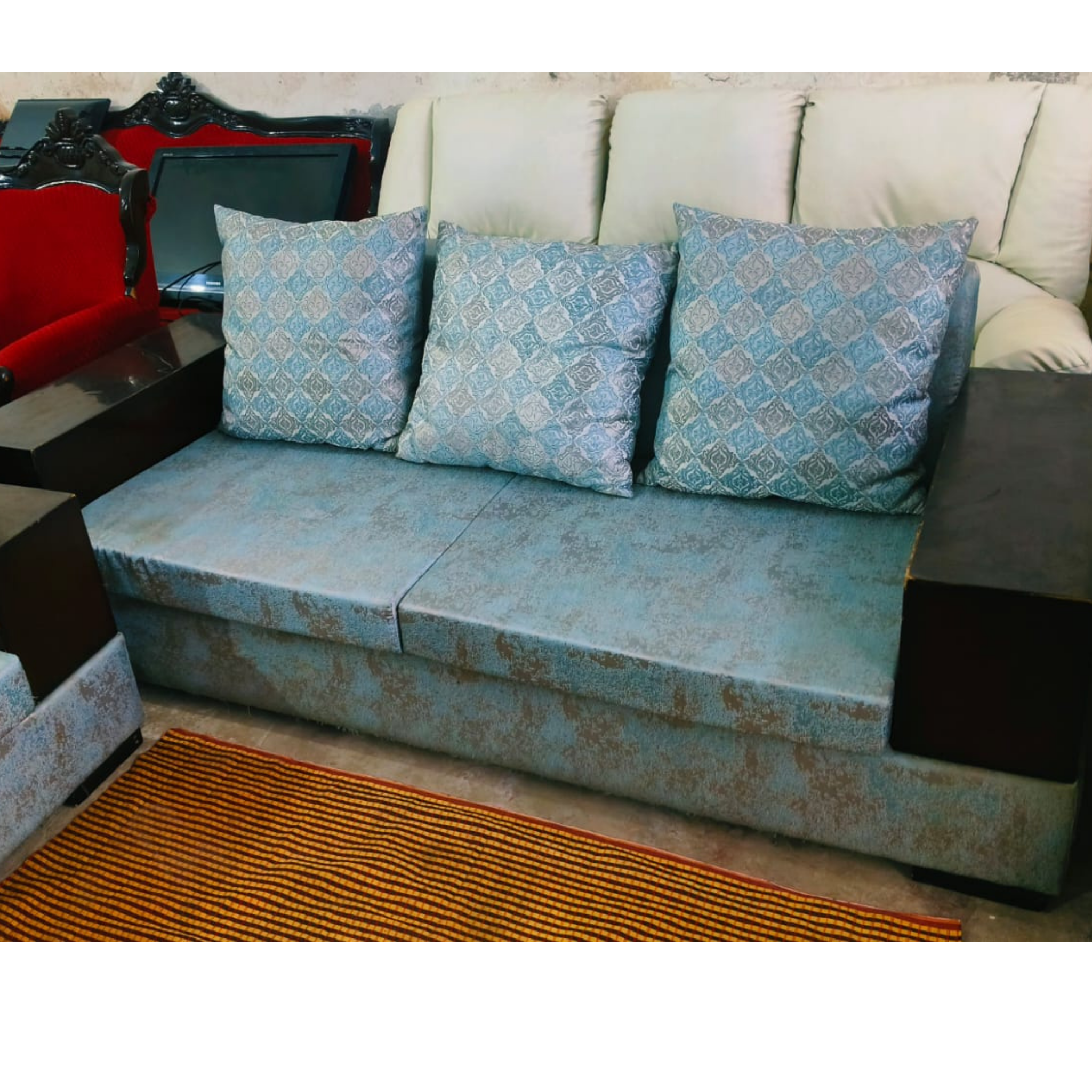 Solid teak wood sofa set - Image 2