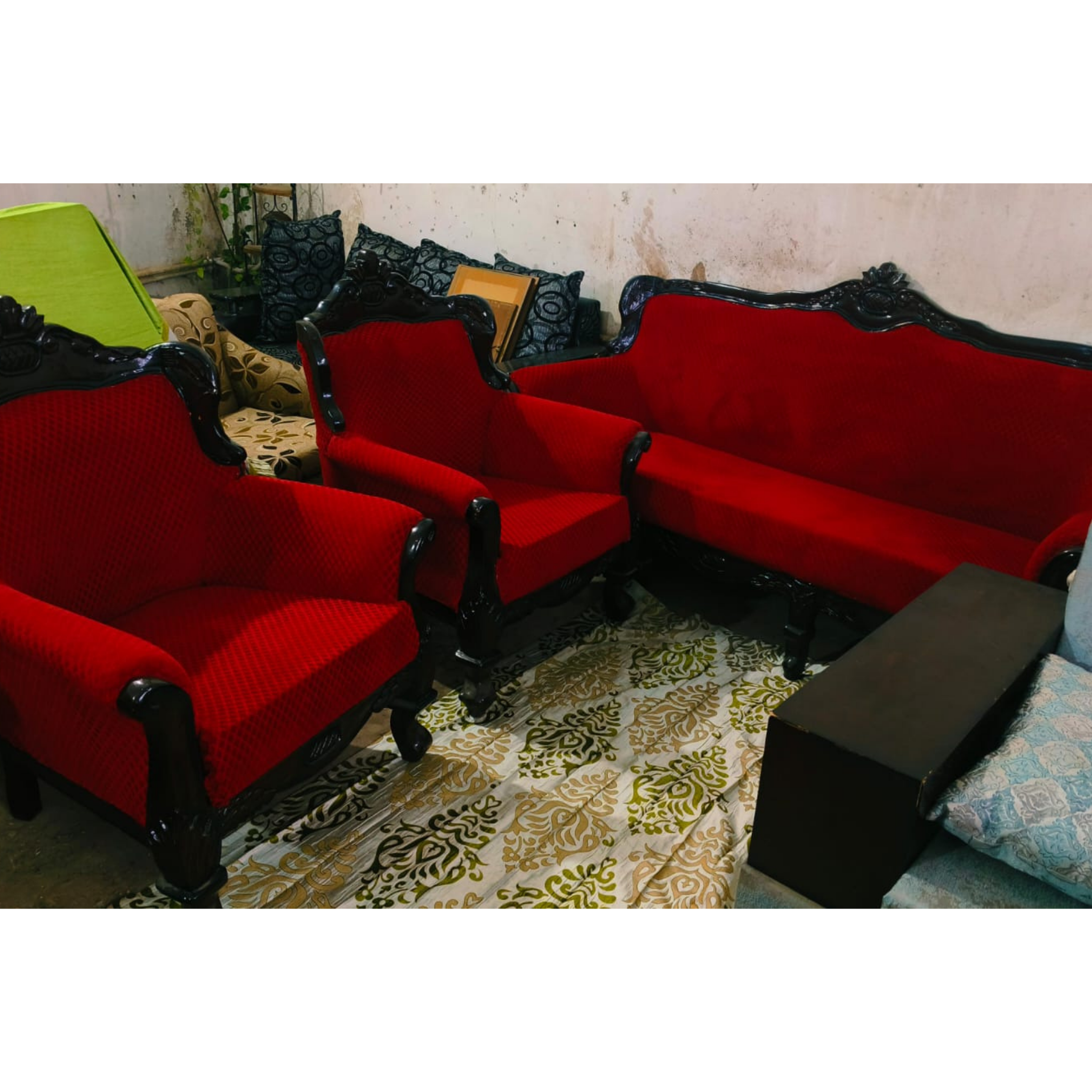 Sheesham wood carving sofa set