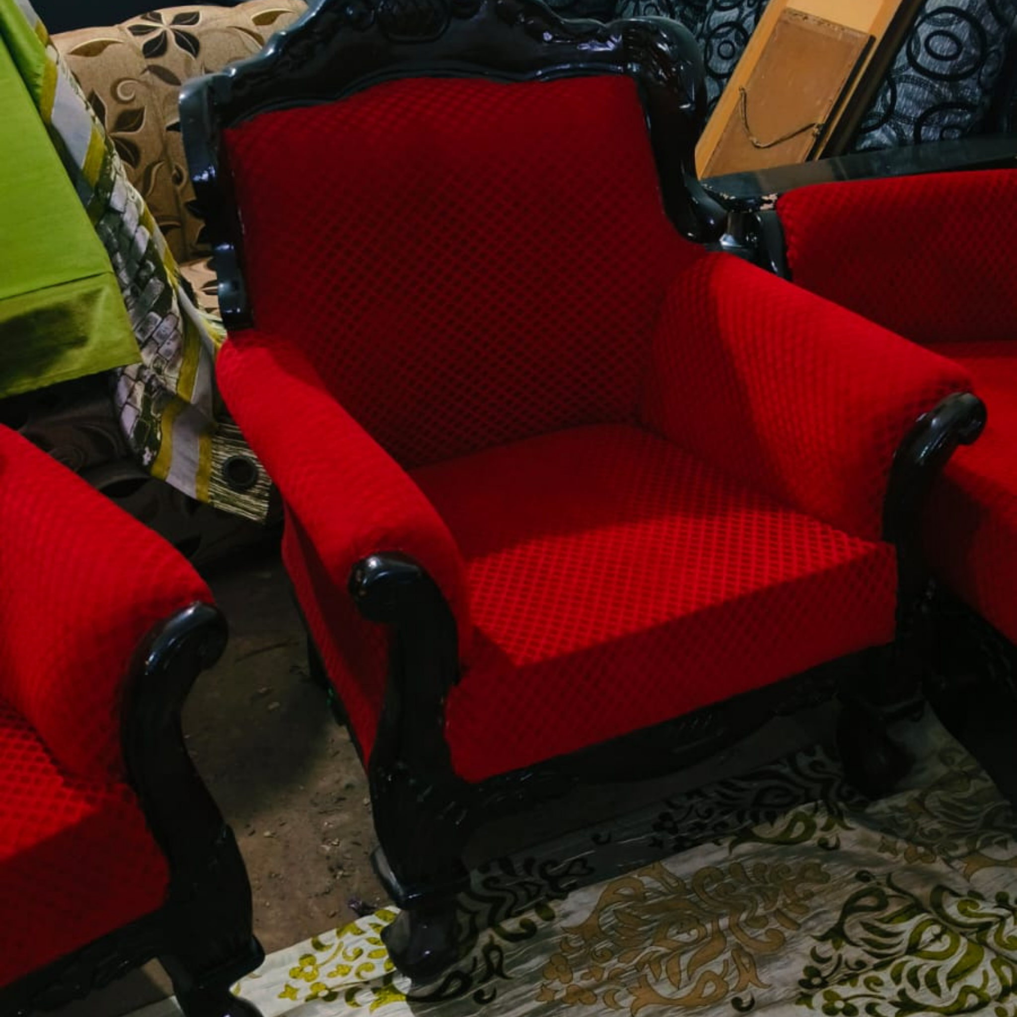 Sheesham wood carving sofa set - Image 4