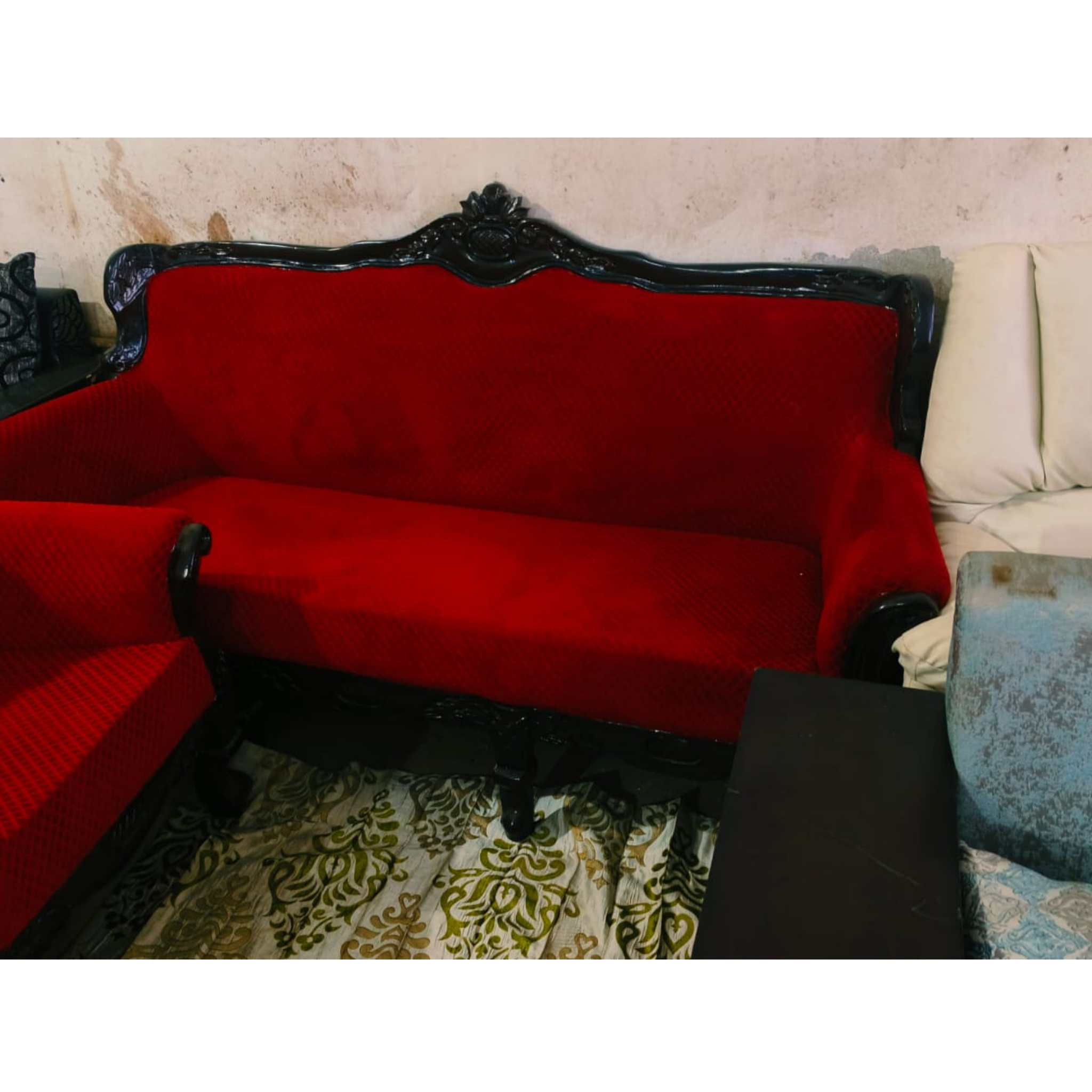 Sheesham wood carving sofa set - Image 3