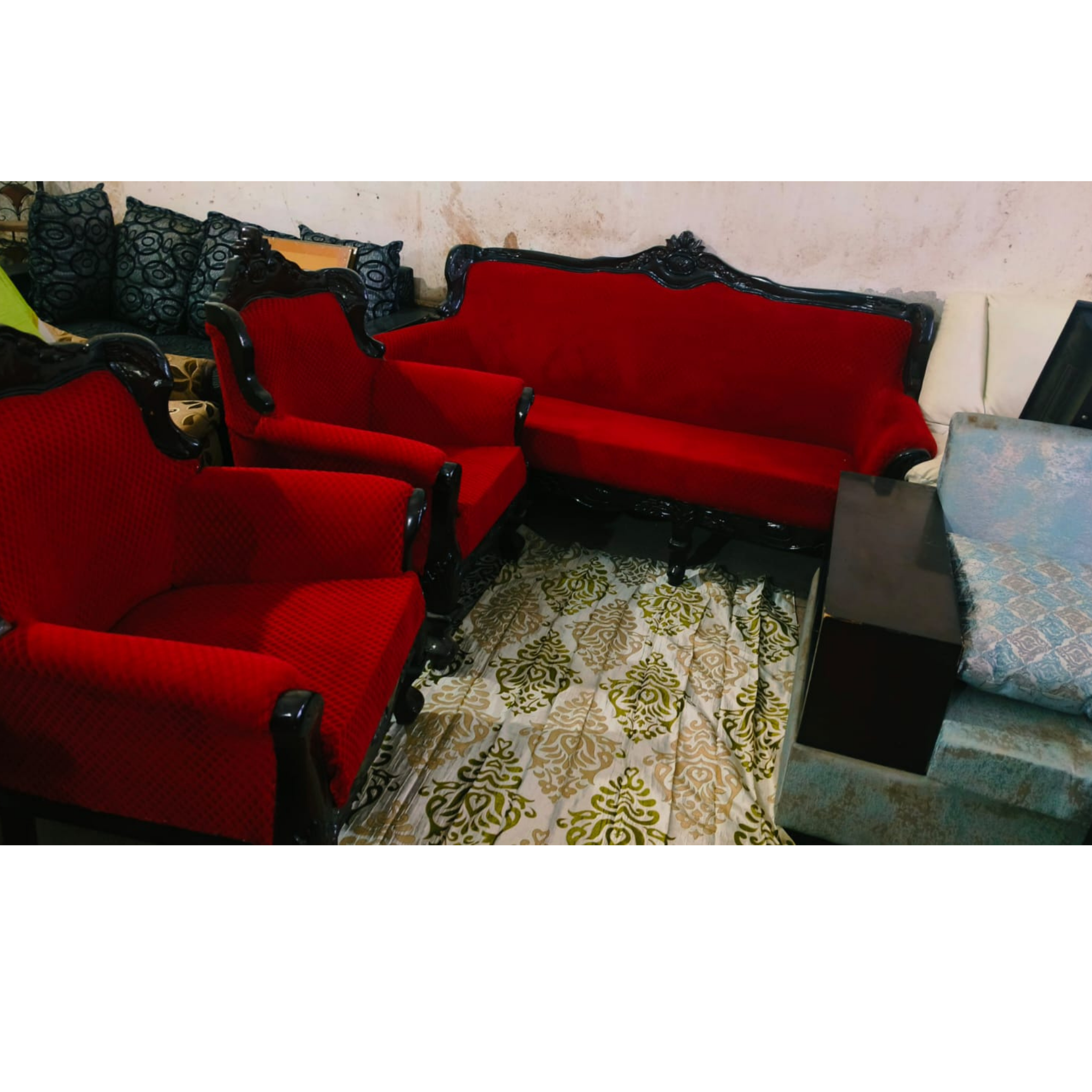 Sheesham wood carving sofa set - Image 2