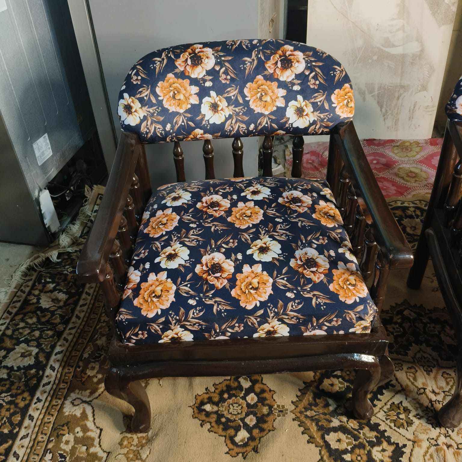 Pure teak wood Bed room chair - Image 3